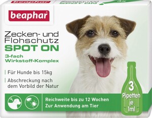 Beaphar Zecken- und Flohschutz SPOT-ON 3 x 1 ml, für kleine Hunde bis 15 kg