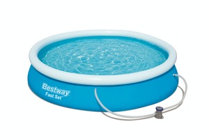 Bestway Schwimmbecken Fast Set Pool, Ø 366 x 76 cm, 3300 L, blau