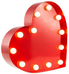 MARQUEE LIGHTS LED Dekolicht »Herz«, Wandlampe, Tischlampe Heart mit 12 festverbauten LEDs - 23cm Breit und 23cm hoch