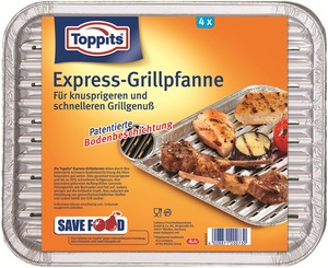 Toppits Express-Grillpfanne 22 x 28 cm 4 Stück