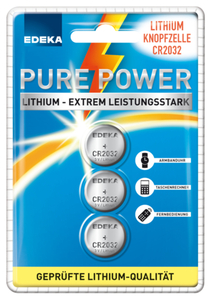 EDEKA Lithium Knopfzellen CR 2032 3 Stück