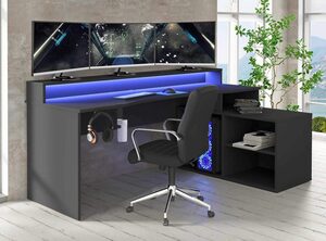 FORTE Gamingtisch »Tezaur«, mit RGB-Beleuchtung und Halterungen