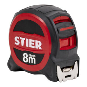 STIER Premium Taschenbandmaß 8 m x 32 mm mit Magnet und Edelstahlhaken