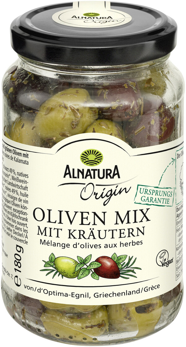 Alnatura Origin Bio Oliven Mix mit Kräutern 180G
