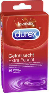 Durex Gefühlsecht Extra Feucht Kondome 10 Stück