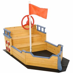 Outsunny Sandkasten »Holzspielboot für Kinder mit Sandkasten«