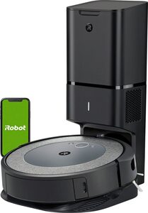 iRobot Saugroboter Roomba® i3+ (i3558) WLAN-fähiger Saugroboter mit automatischer Absaugstation, Ideal für Allergiker mit zusätzlichem Filter und Anti-Allergen Beutel, zwei Gummibürsten für all