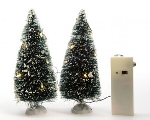 Kaemingk LED Kieferbäume 2 Stück 6,3 x 6,3 x 15 cm, grün