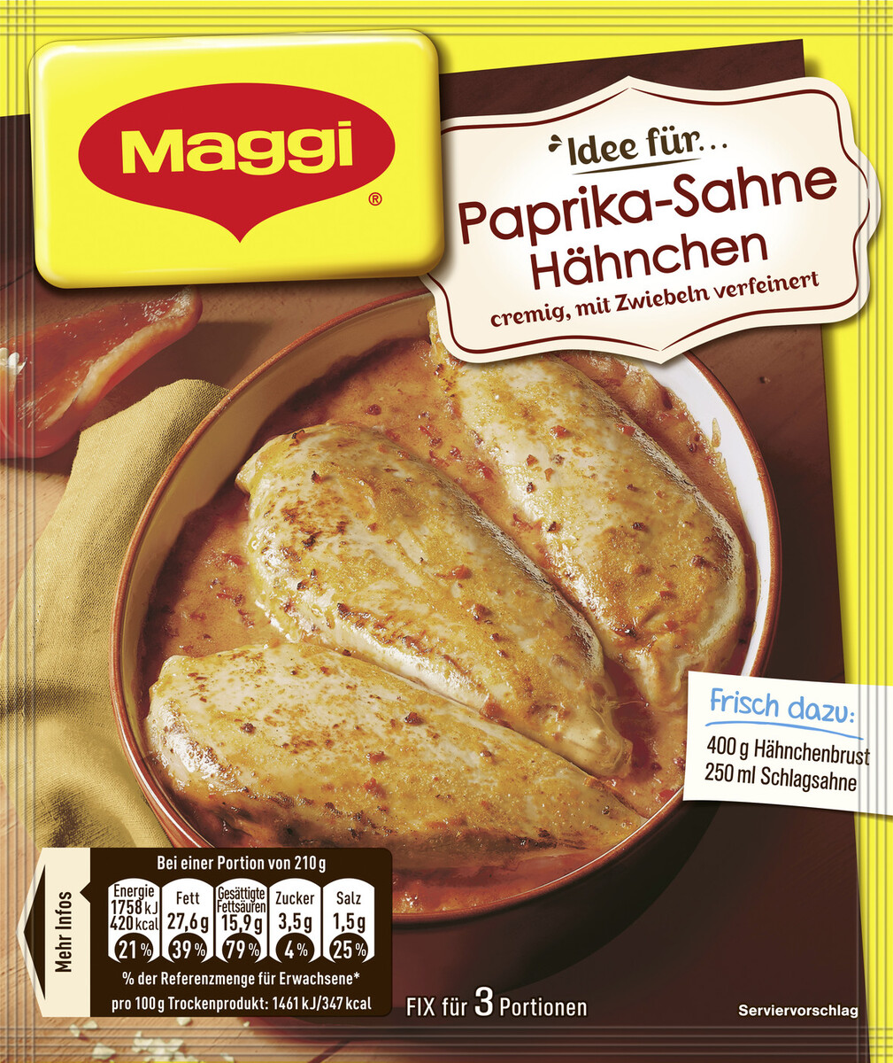 Maggi Fix Paprika Sahne Hähnchen 31 g von Edeka24 für 1,09 € ansehen!