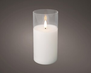 Kaemingk LED Kerze Wachs Indoor 15 cm warmweiß Ø7, 5 cm ,warmweiß