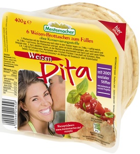 Mestemacher Pita Brottaschen Weizen 400 g
