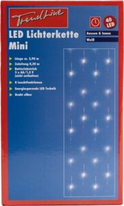 TrendLine LED Lichterkette Mini 40 LED kaltweiß, für den Außenbereich