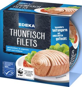 EDEKA Thunfischfilets in eigenem Saft und Aufguss 185G