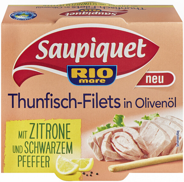 Saupiquet Thunfisch-Filets in Olivenöl mit Zitrone und schwarzem ...