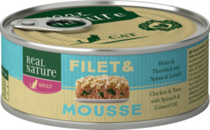 Filet & Mousse Adult 6x85g Huhn & Thunfisch mit Spinat & Leinöl