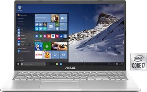 Asus VivoBook 15 Notebook (39,62 cm/15,6 Zoll, Intel Core i7 1065G7, Iris Plus Graphics, 512 GB SSD, Kostenloses Upgrade auf Windows 11, sobald verfügbar)