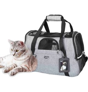 Abistab Pets Tiertransporttasche »faltbar Transportbox für Katze und kleine Hunde« bis 5,00 kg, für Auto- und Flugreisen mit ID-Tag und zusätzlichen Tragegurten