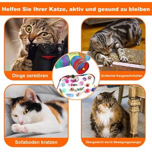 Rosnek Tier-Beschäftigungsspielzeug »21 STÜCKE Katzenspielzeug Set, Regenbogen Faltbar Tunnel, Katzentunnel, Katze Spielzeug«