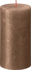 Bolsius Stumpenkerze Rustik Shimmer Kupfer 13 cm