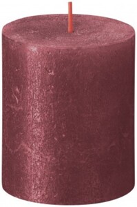 Bolsius Stumpenkerze Rustik Shimmer Rot 8 cm