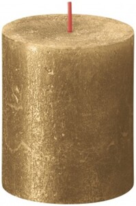 Bolsius Stumpenkerze Rustik Shimmer Gold 8 cm