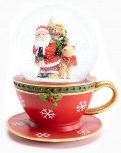 TrendLine Dekofigur Tasse Weihnachtsmann Schneekugel 13x11x15 cm