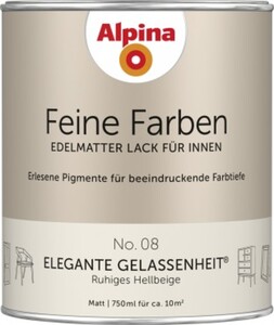 Alpina Feine Farben Lack No. 08 Elegante Gelassenheit 750ml Ruhiges Hellbeige, edelmatt