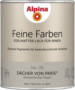 Alpina Feine Farben Lack No. 06 Dächer von Paris 750ml Romantisches Taupe, edelmatt