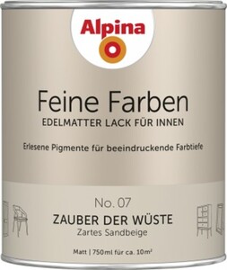 Alpina Feine Farben Lack No. 07 Zauber der Wüste 750ml Zartes Sandbeige, edelmatt