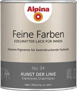 Alpina Feine Farben Lack No. 34 Kunst der Linie 750ml Expressives Graphitgrau, edelmatt