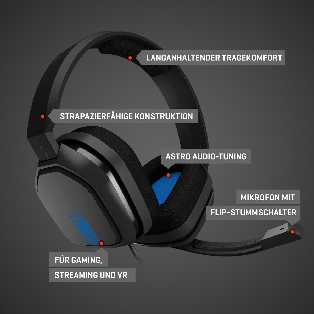 Bild 3 von ASTRO »Gaming A10« Gaming-Headset (mit Kabel, Dolby ATMOS, PS5, PS4, XBOX, PC)