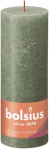 Bolsius Rustik Stumpenkerze olivengrün, Höhe: 19 cm, Ø 6,8 cm