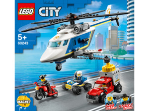 LEGO 60243 Verfolgungsjagd mit dem Polizeihubschrauber Bausatz, Mehrfarbig