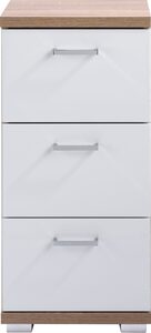 byLIVING Badkommode »Nebraska«, Breite 35 cm, Badezimmerschrank mit Metallgriffen, 3 praktische Schubladen, MDF-Fronten in Hochglanz-Optik