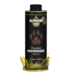 Premium Nachtkerzenöl für Hunde & Katzen | 500ml | stärkt das Immunsystem | für gesunde Haut | vitalisierend - kaltgepresst - vegan | alphazoo