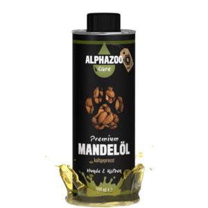 Premium Mandelöl für Hunde & Katzen | 500ml | für geschmeidiges Fell | reich an Vitamin E | 100% naturrein | alphazoo