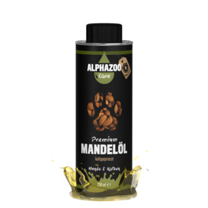 Premium Mandelöl für Hunde & Katzen | 250ml | für geschmeidiges Fell | reich an Vitamin E | 100% naturrein | alphazoo