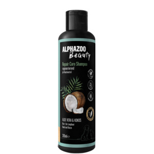 Shampoo für Hunde & Katzen | 200 ml | nachhaltig und pH-Hautneutral | Regenerierend & beruhigend | alphazoo Repair & Care Shampoo