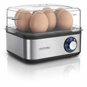 Arendo Eierkocher, Anzahl Eier: 8 St., 500 W, Edelstahl Eierkocher für bis zu 8 Eier