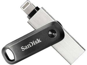 SANDISK IXPAND FLASH DRIVE GO USB-Stick, 128 GB, Silber/schwarz