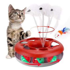 Housruse Tier-Intelligenzspielzeug »Katzenspielzeug, interaktives Katzenspielzeug für Indoor-Katzen, Kätzchenspielzeugspuren mit Katzenminze, Frühlingsspielzeug(rot)«