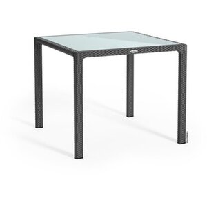 Esstisch mit Glasplatte Granit 90 x 90 cm