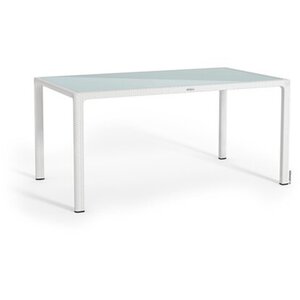 Esstisch mit Glasplatte Weiß 160 x 90 cm