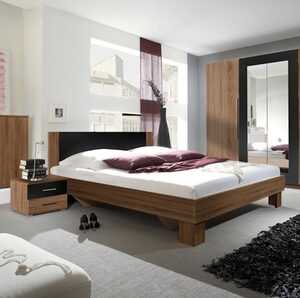 Feldmann-Wohnen Schlafzimmer-Set »VERA«, (Set, 3-tlg., Bestehend aus: - einem Doppelbett und - 2 Nachtkonsolen), geräumig, 180 x 200 cm