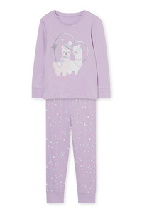 C&A Pyjama-Bio-Baumwolle-2 teilig, Lila, Größe: 92