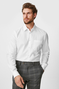 C&A Businesshemd-Regular Fit-Kent-extra lange Ärmel, Weiß, Größe: 41