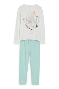 C&A Pyjama-Bio-Baumwolle-2 teilig, Weiß, Größe: 128