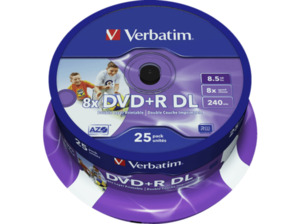 VERBATIM 43667 Printable Bedruckbar DVD+R DL 8X Rohling