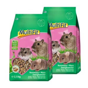 MultiFit Nagerfutter für Maus, Rennmaus und Zwerghamster 2x2,5kg