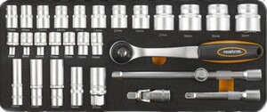 Primaster Mechaniker-Steckschlüssel-Set 28 teilig, 12,7 mm (1/2)"